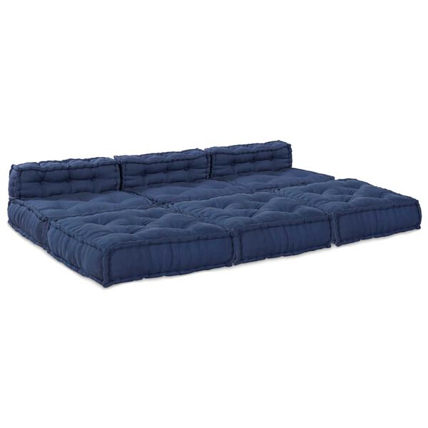 vidaXL Modular Sofa 4 pcs Indigo Fabric
