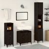 vidaXL Bathroom Furniture Set Wall-mounted with Door 3 pcs Black Oak
