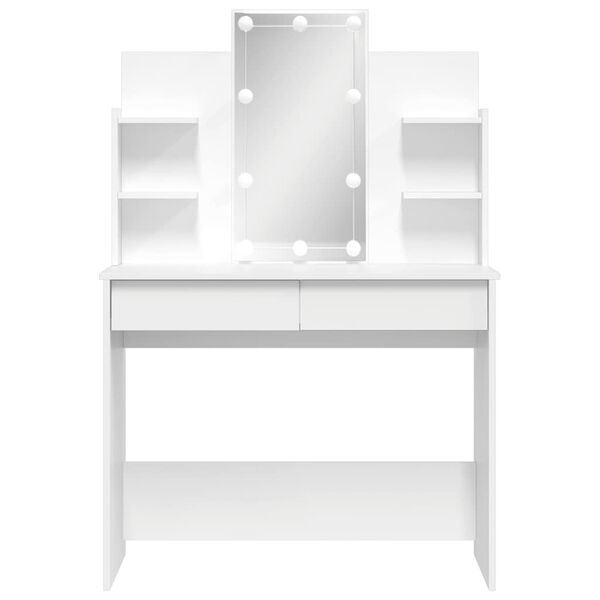vidaXL Dressing Table with LED Lights White 96x40x142 cm