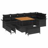 vidaXL Garden Sofa Set 9 pcs Black Poly Rattan