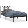 vidaXL Metal Bed Frame without Mattress with Headboard Black 107x203cm