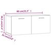 vidaXL Wall Cabinet High Gloss White 80x35x36.5 cm Engineered Wood