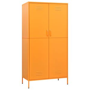 vidaXL Wardrobe | Mustard Yellow | Steel | Large | Levelers | Wardrobe