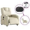 vidaXL Electric Massage Recliner Chair Cream Faux Leather