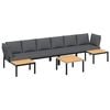 vidaXL 5 Piece Garden Sofa Set with Cushions Black Aluminium