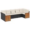 vidaXL 7 Piece Garden Sofa Set with Cushions Black Poly Rattan
