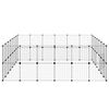 vidaXL 52-Panel Pet Cage with Door Black 35x35 cm Steel