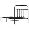 vidaXL Metal Bed Frame without Mattress with Headboard Black 90x190cm