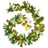 vidaXL Christmas Garland with LED Lights Green 2,7 m PVC