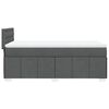 vidaXL Box Spring Bed with Mattress Dark Grey King Single Fabric