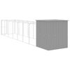vidaXL Dog House with Run Light Grey 165x863x181 cm Galvanised Steel