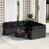 vidaXL Garden Sofa Set with Storage 9 pcs Black Poly Rattan