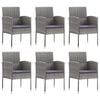 vidaXL 7 Piece Garden Dining Set Grey and Black Poly Rattan and Steel