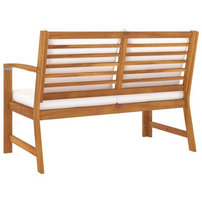 vidaXL Garden Bench 114.5 cm with Cream Cushion Solid Acacia Wood