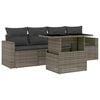 vidaXL 5 Piece Garden Sofa Set with Cushions Grey Poly Rattan