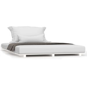 vidaXL Bed Frame without Mattress White 150x200 cm King Size Solid Wood Pine
