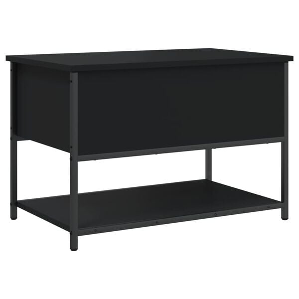 vidaXL Storage Bench Black 70x42.5x47 cm Engineered Wood