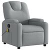 vidaXL Massage Recliner Chair Light Grey Fabric