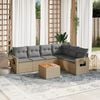 vidaXL 7 Piece Garden Sofa Set with Cushions Mix Beige Poly Rattan