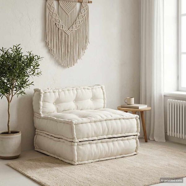 vidaXL Modular Sofa Unit Cream 70x70x54 Fabric