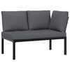 vidaXL 2 Piece Garden Sofa Set with Cushions Black Aluminium