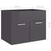 vidaXL 2 Piece Bathroom Furniture Set High Gloss Grey Engineered Wood