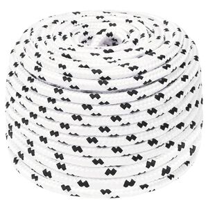 vidaXL Braided Boat Rope White 6 mmx100 m Polyester