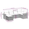 vidaXL 6 Piece Garden Sofa Set with Cushions Grey Poly Rattan