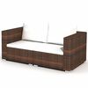 vidaXL 10 Piece Garden Lounge Set with Cushions Poly Rattan Brown
