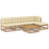 vidaXL 6 Piece Garden Lounge Set with Cushions Solid Pinewood