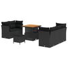 vidaXL Garden Sofa Set 8 pcs Black Poly Rattan