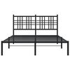 vidaXL Metal Bed Frame without Mattress with Headboard Black 135x190cm