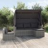 vidaXL 4 Piece Garden Sofa Set with Cushions Grey Poly Rattan