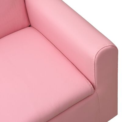 vidaXL Children Sofa Pink Faux Leather