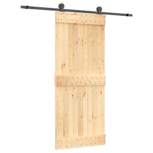 vidaXL Sliding Door 85 x 210 cm Solid Pine Wood (Untreated)