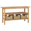 vidaXL Bathroom Vanity Cabinet | Teak | Solid teak wood, Seagrass | 132x45x75 cm