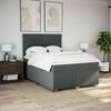 vidaXL Box Spring Bed with Mattress Dark Grey Queen Fabric