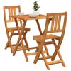 vidaXL Bistro Set Folding 3 pcs Oil Natural Solid Acacia Wood