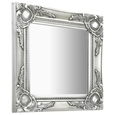 vidaXL Wall Mirror Baroque Style 40x40 cm Silver