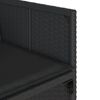 vidaXL 17 Piece Garden Dining Set with Cushions Black Poly Rattan