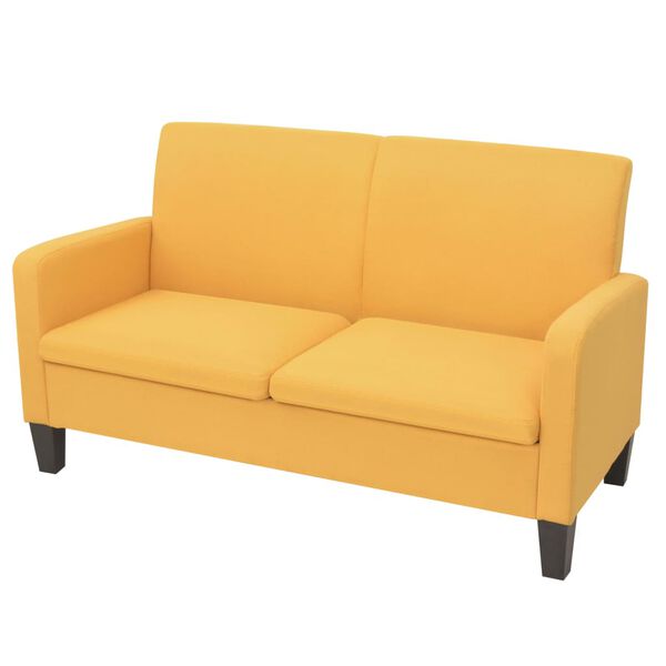 vidaXL 2 Piece Sofa Set Fabric Yellow
