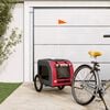 vidaXL Pet Bike Trailer Red and Grey Oxford Fabric and Iron