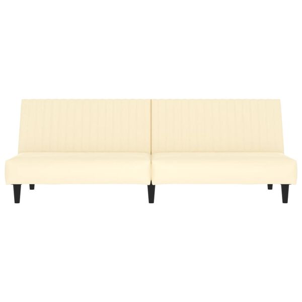 vidaXL 2-Seater Sofa Bed Cream Faux Leather