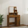 vidaXL Dressing Table with LED Smoked Oak 86.5x35x136 cm
