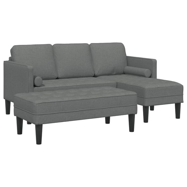 vidaXL Sofa Set with Cushion 2 pcs Dark Grey Polyester