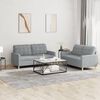 vidaXL 2 Piece Sofa Set with Cushions Light Grey Fabric
