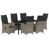 vidaXL Garden Dining Set 7 pcs Grey Poly Rattan