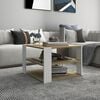 vidaXL Coffee Table Sonoma Oak and White 60x60x40 cm Engineered Wood