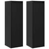 vidaXL Wall Cabinet | Set of 2 | Black | Solid Pine wood | 30 x 30 x 100 cm
