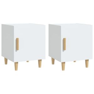 vidaXL Bedside Cabinet | Set of 2 | White | Engineered wood | Medium